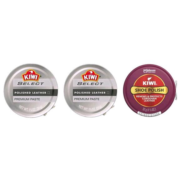 Kiwi Accessories - Kiwi Leather Shoe Polish Variety Pack Cordovan & Select Black Brown 1.125oz Each